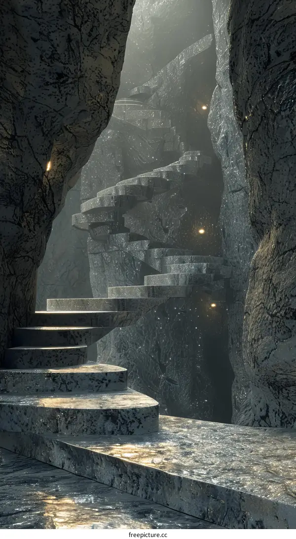 Glowing Mushrooms in Mysterious Underground Ruins