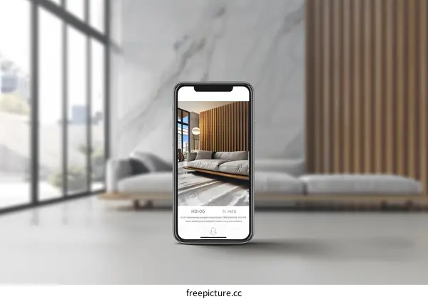 Modern Interior Design on Smartphone Screen