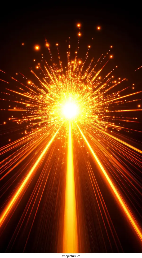 Explosive Burst of Light Radiating Energy