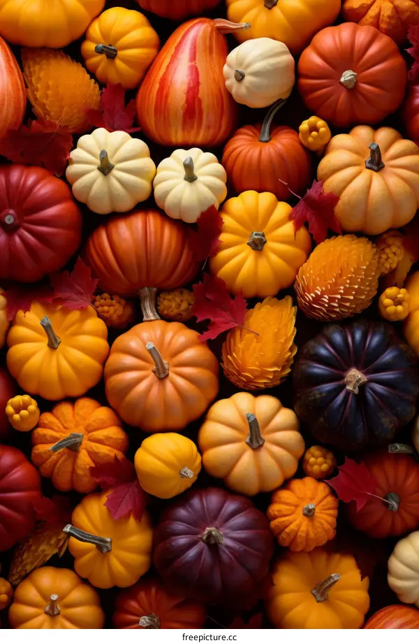 Harvest Abundance of Pumpkins and Gourds