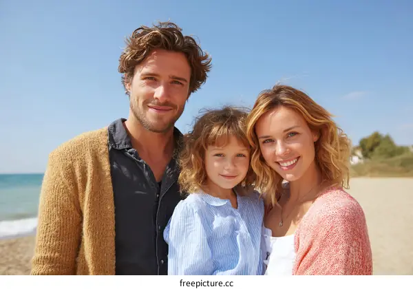 Happy Family at the Beach Holiday Portrait