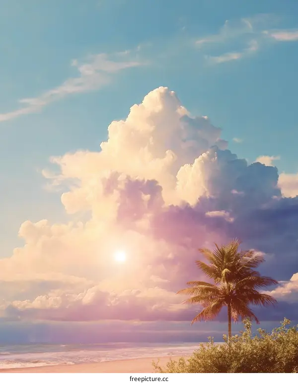 Sunrise Cloudscape Over Tropical Beach