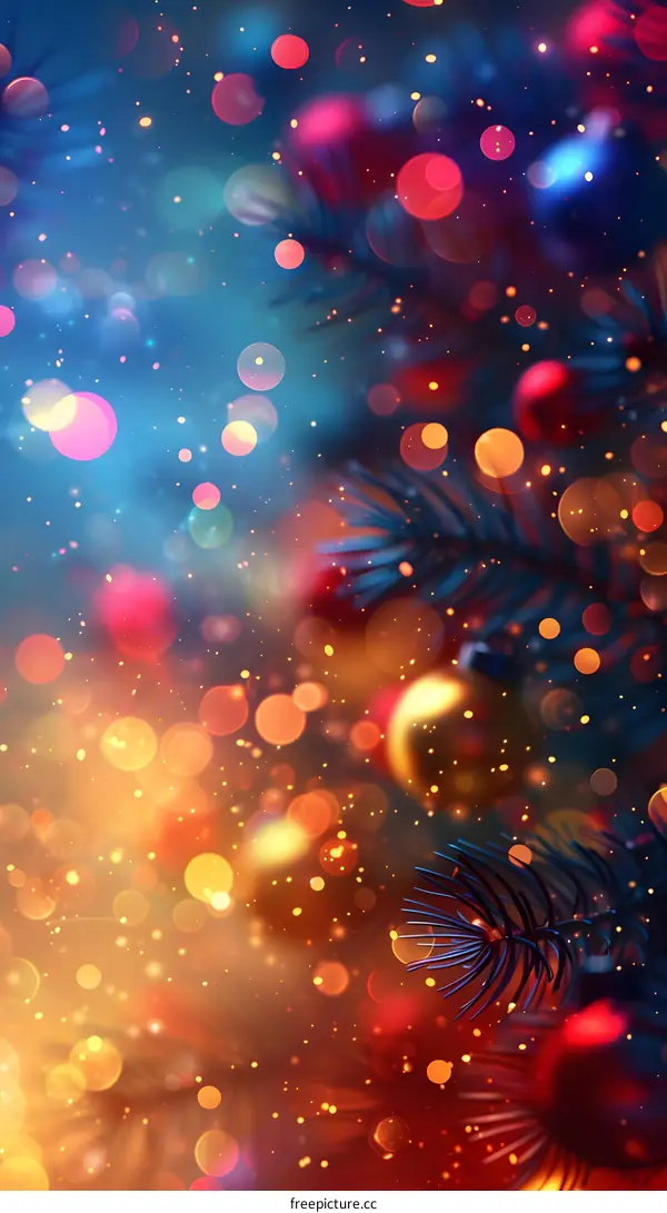 Christmas background with blurred lights