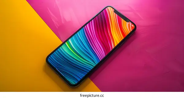 Colorful Abstract Design on Smartphone Screen