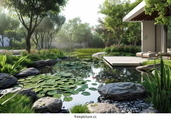 Peaceful Pond with Serene Reflections