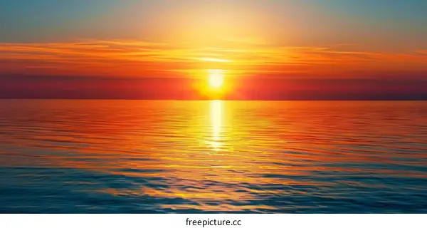 Ocean Sunset with Tranquil Waters