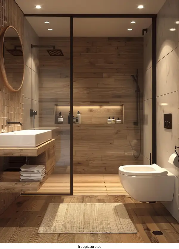 Modern Wooden Bathroom Design