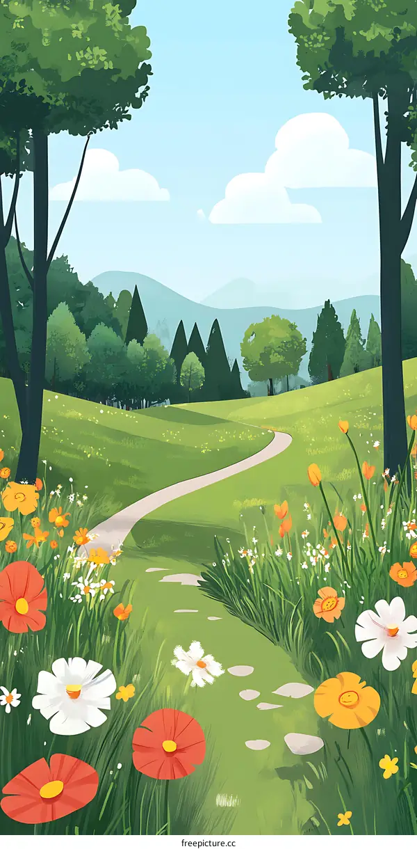 Beautiful Spring Day with Lush Green Grass