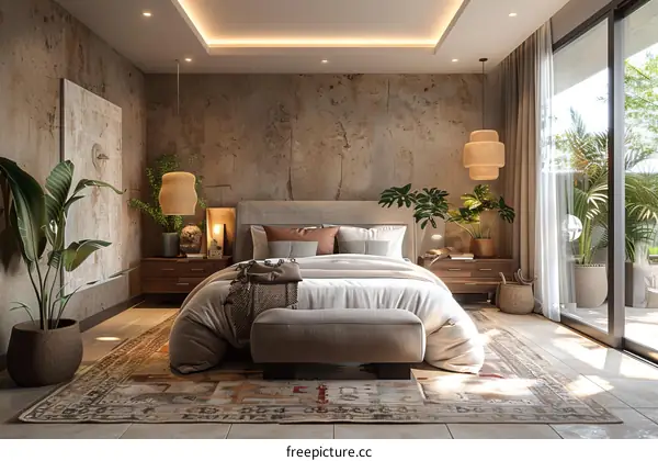 Modern Bedroom Interior Design with Natural Elements