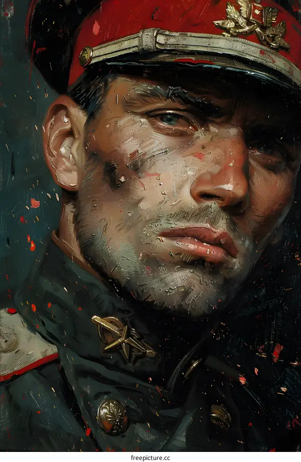 Close Up Portrait of a Man in Military Uniform