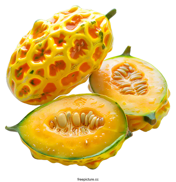[Transparent Background PNG]3D rendering of a cantaloupe