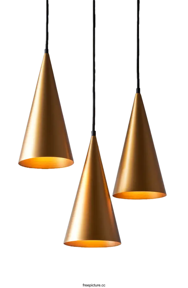 [Transparent Background PNG]Modern Cone-Shaped Pendant Lamps
