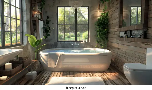 Rustic Modern Bathroom with Natural Light