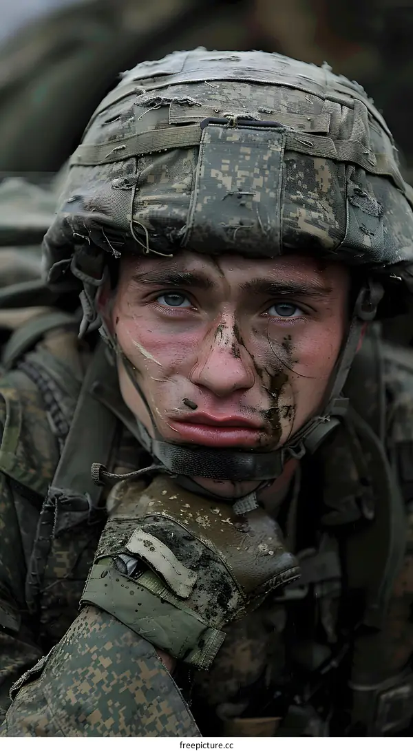 Portrait of a young soldier