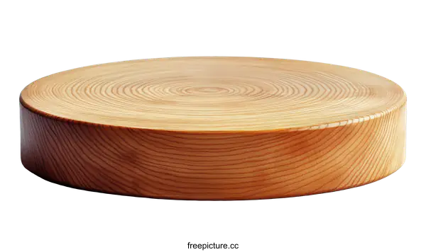 [Transparent Background PNG]Natural Wooden Round Cutting Board