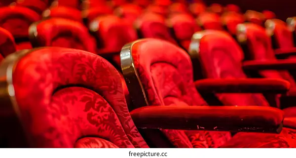 Red Velvet Seats in Theater Auditorium
