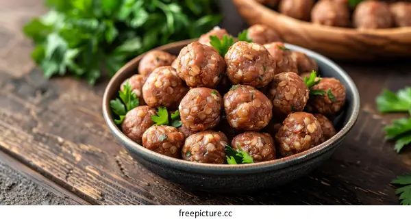 delicious and nutritious homemade meatballs with parsley