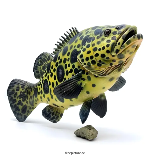 Giant Grouper Fish Isolated On White Background