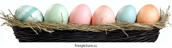 Colorful Easter Eggs in a Nest