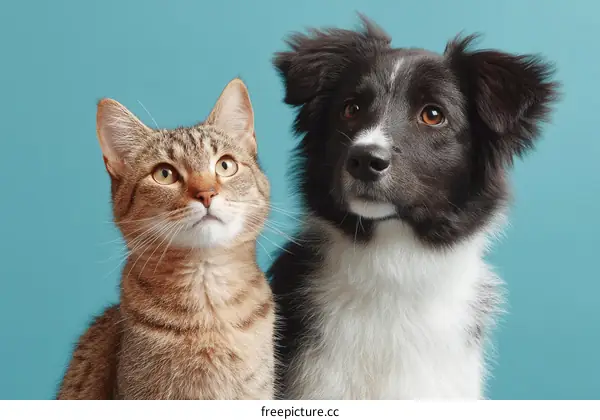 Cute Pets: Cat and Dog Portrait