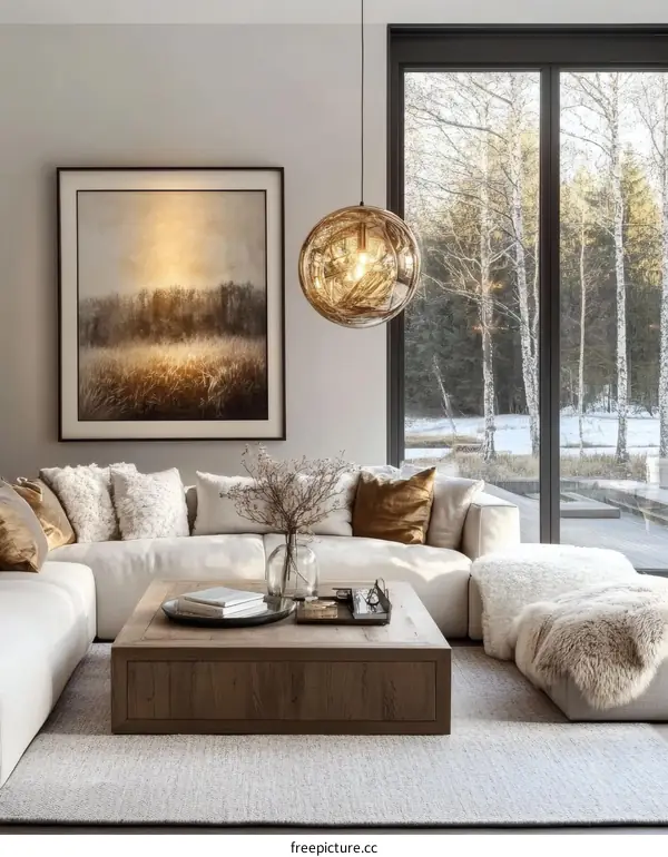 Modern Living Room Interior Design with Natural Light