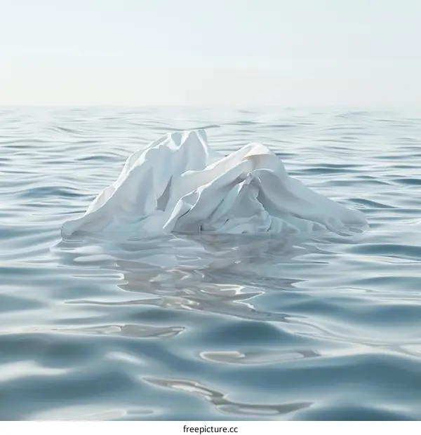 White cloth floating on the water like an iceberg