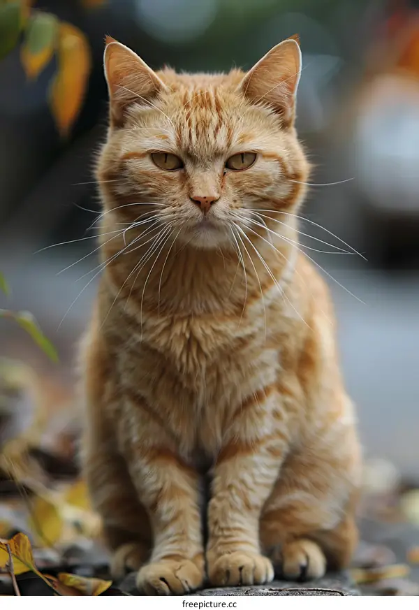 ginger cat looking at the camera