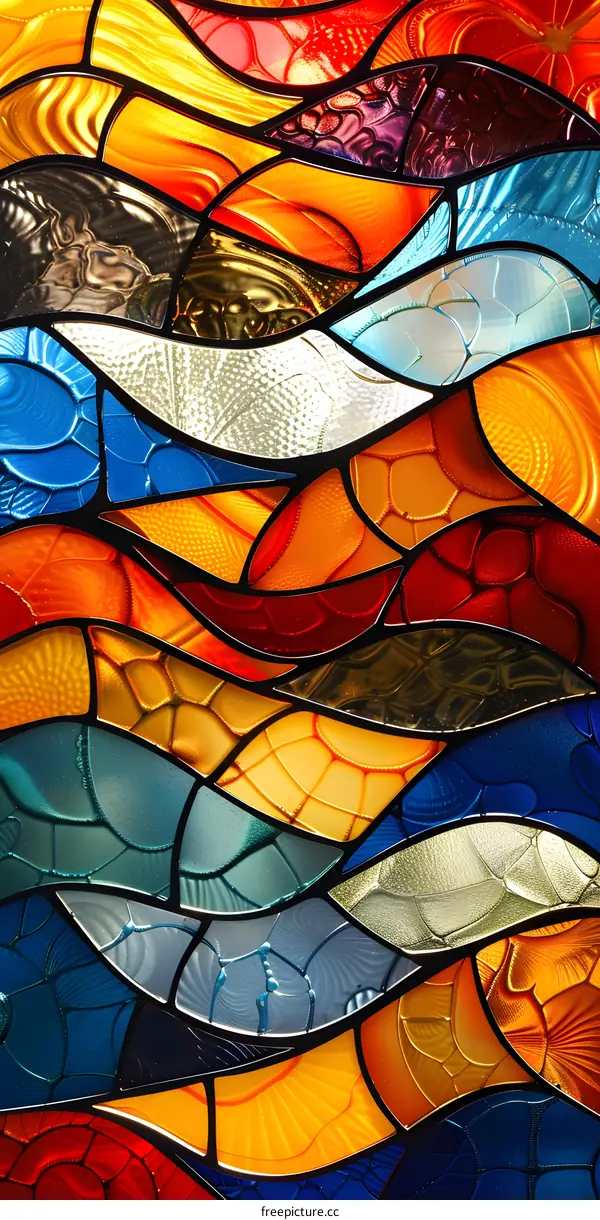 colorful abstract stained glass window