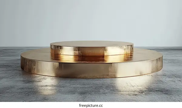 Gold Display Pedestal for Product Showcase