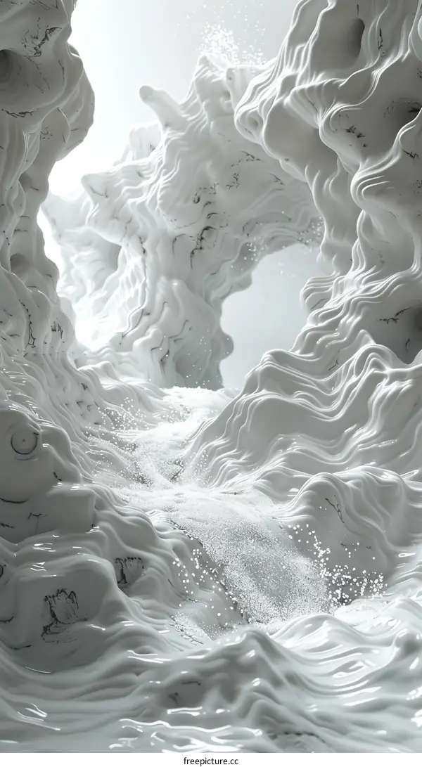 Abstract White Landscape Flowing Water