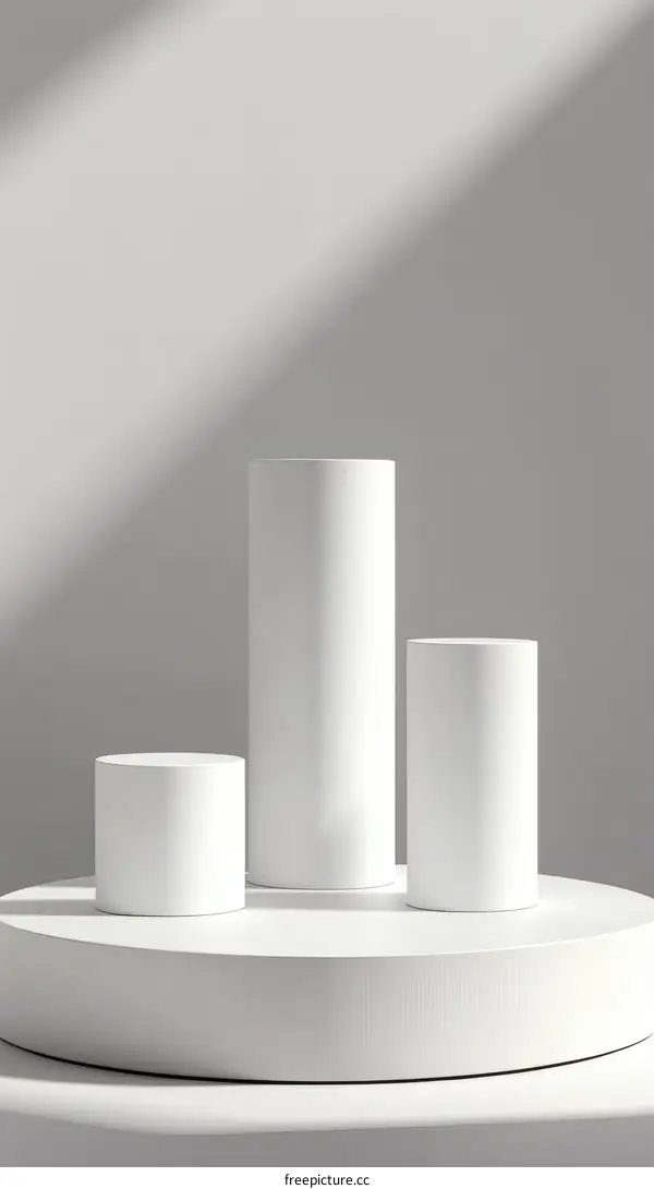 Modern Minimalist White Display Podiums