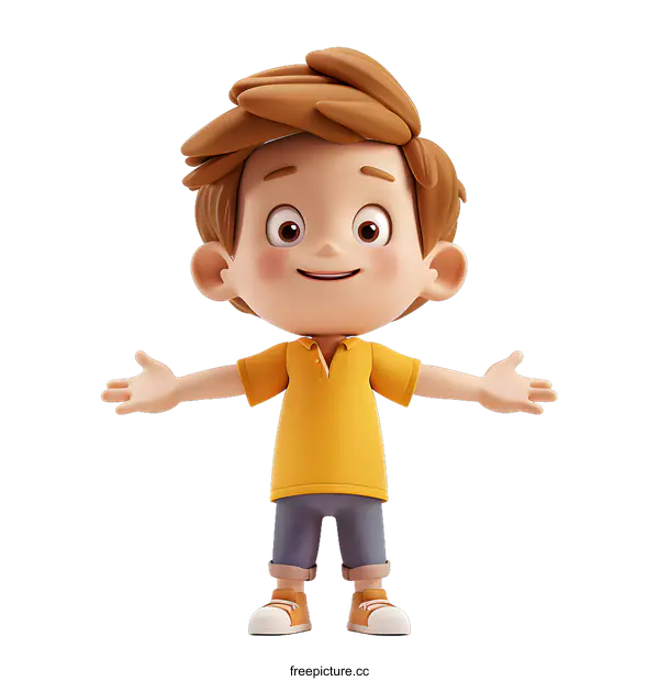 [Transparent Background PNG]3d cartoon boy character