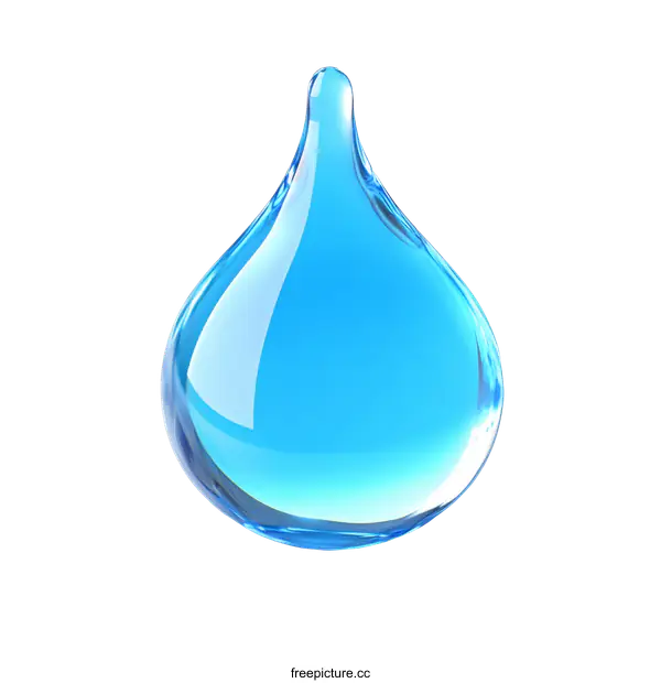 [Transparent Background PNG]A Blue Water Drop Illustration