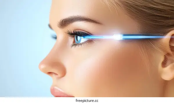 Close Up Beauty Portrait of a Woman with Futuristic Technology