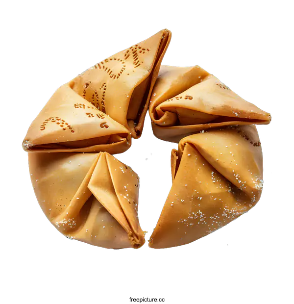 [Transparent Background PNG]Fortune cookies arranged in a circle on white background