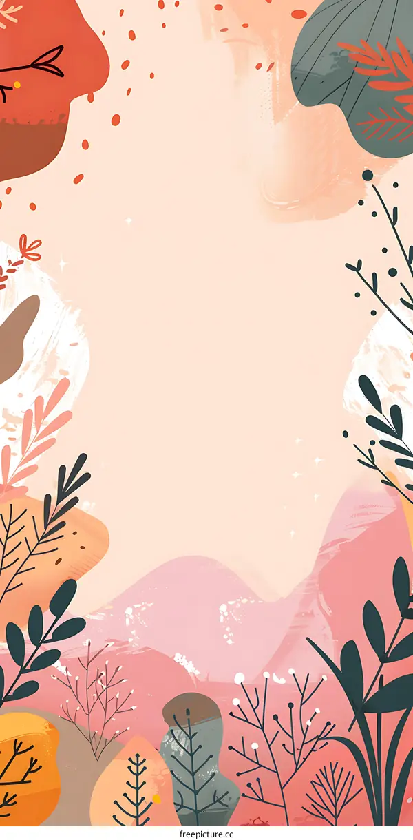 Abstract Art Background With Pink, Red, Orange and Green Colors