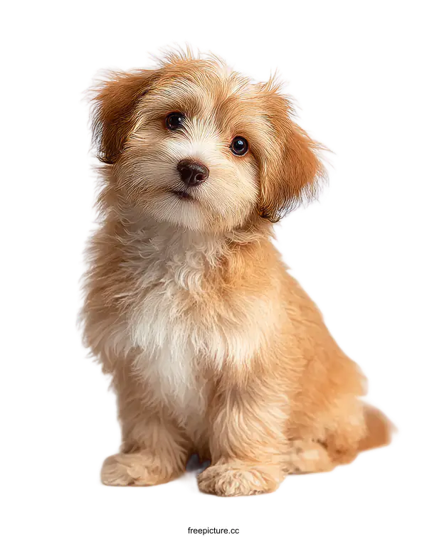 [Transparent Background PNG]Adorable Puppy Portrait Against White Background