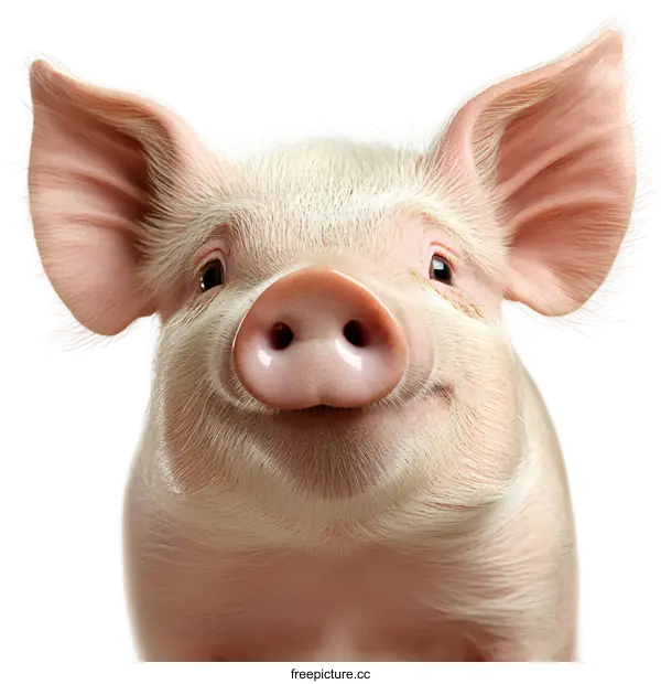 [Transparent Background PNG]Close-up Portrait of a Cute Piglet