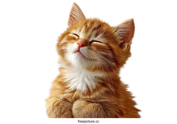 [Transparent Background PNG]Adorable Ginger Kitten Close-up