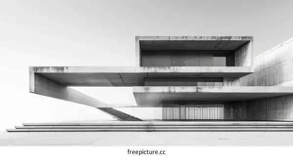 Brutalism architecture in black and white