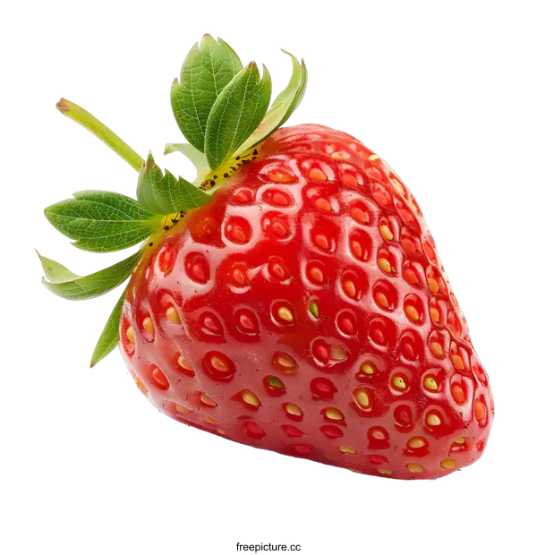 [Transparent Background PNG]Fresh Red Strawberry Isolated On White Background