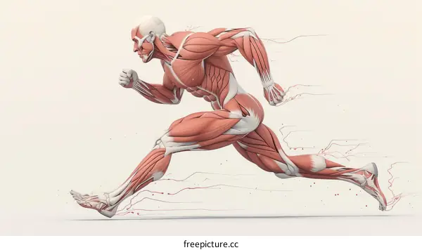 Male Runner Muscular System Diagram
