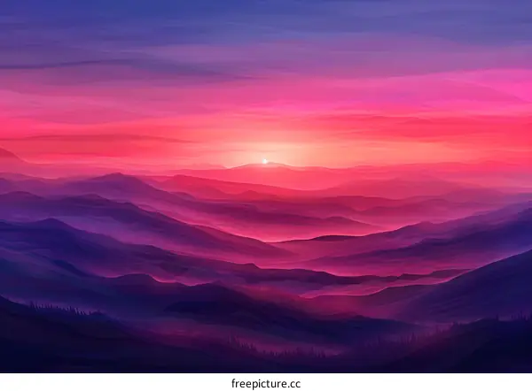 purple mountain illustration