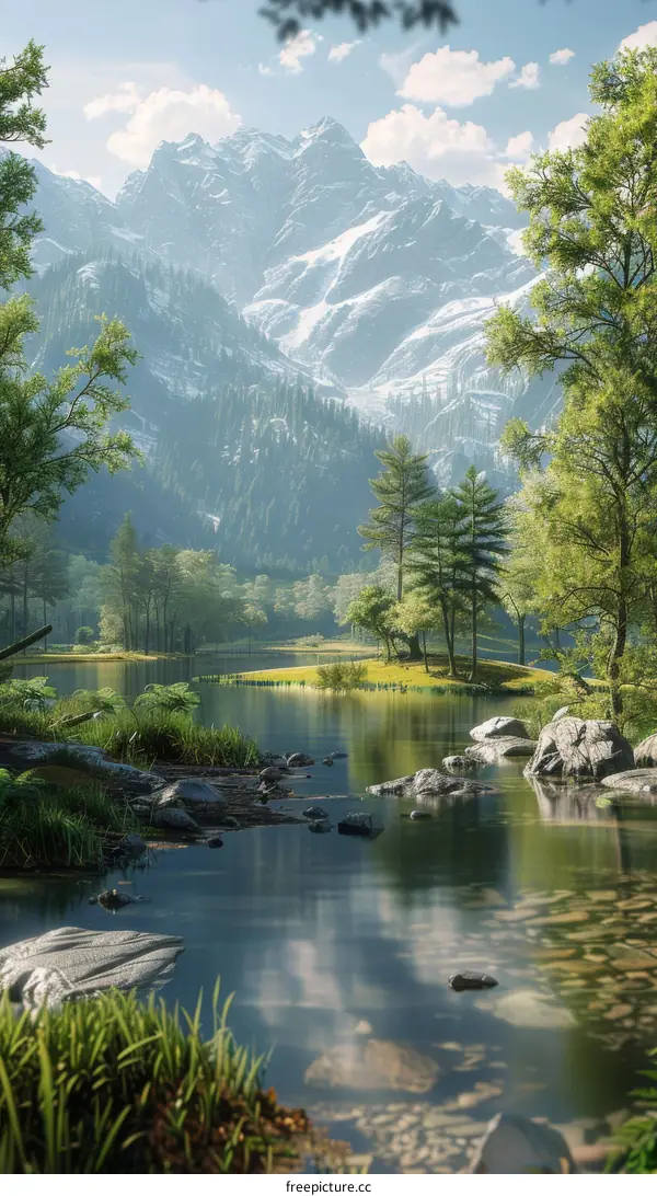 Mountain Wilderness with Serene Lake