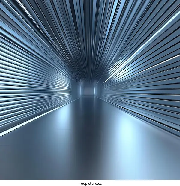 Modern Metal Corridor Futuristic Architecture