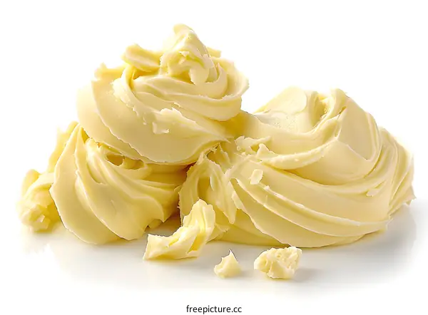 White Chocolate Curls on White Background