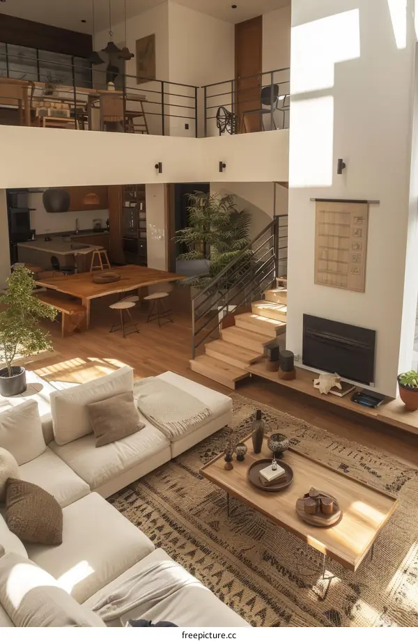 Bright and Airy Scandinavian Living Room With Natural Textures