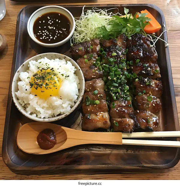 A plate of delicious Japanese food