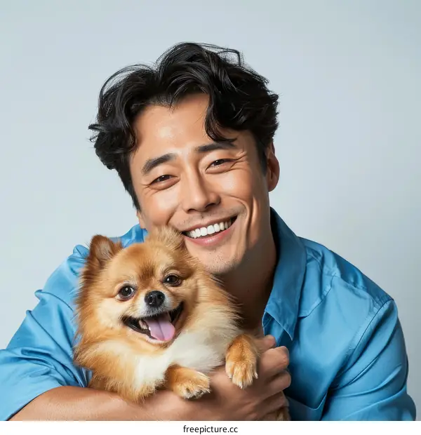 South Korean actor Ji Sung with his pet dog