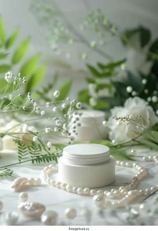 White Cream Jar on a White Background